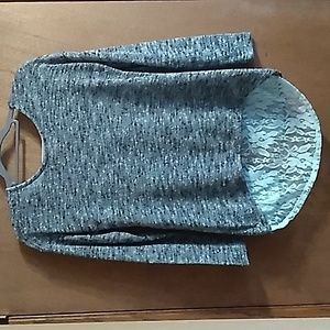 No Bounderies Green & Black Lace Sweater